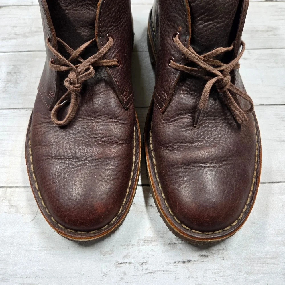 Clarks‎ Desert Boots Mens 9.5M Brown Leather Originals Chukka Crepe Sole 62905